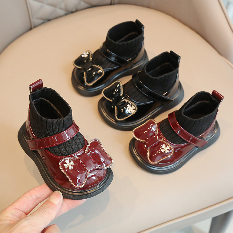 秋季女宝宝f1rO5BDb鞋子12-一3周小童短靴子加绒婴儿小皮鞋女岁童