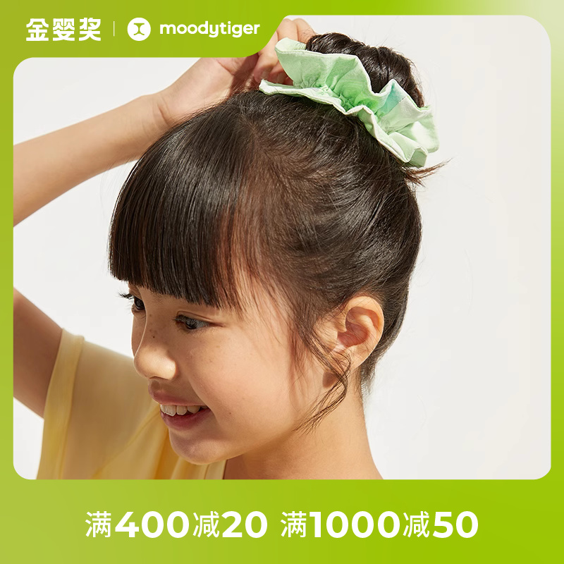 moodytiger儿童发圈个性印花弹力皮筋女童不伤发头饰耐用运动发绳