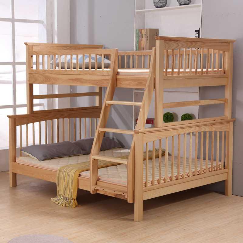 木子母床北欧风实木简约1.2上下床儿童房可拆分1.5高低双层床