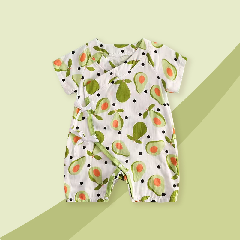 婴儿短袖连体衣夏季薄款纯棉宝宝和尚哈衣新生儿纱布衣服夏装汉服