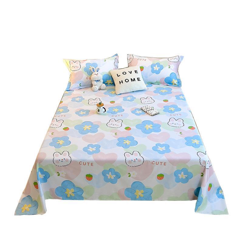 加厚全棉床单单件被单单人儿童枕套三件套纯棉床垫单炕单家用床盖