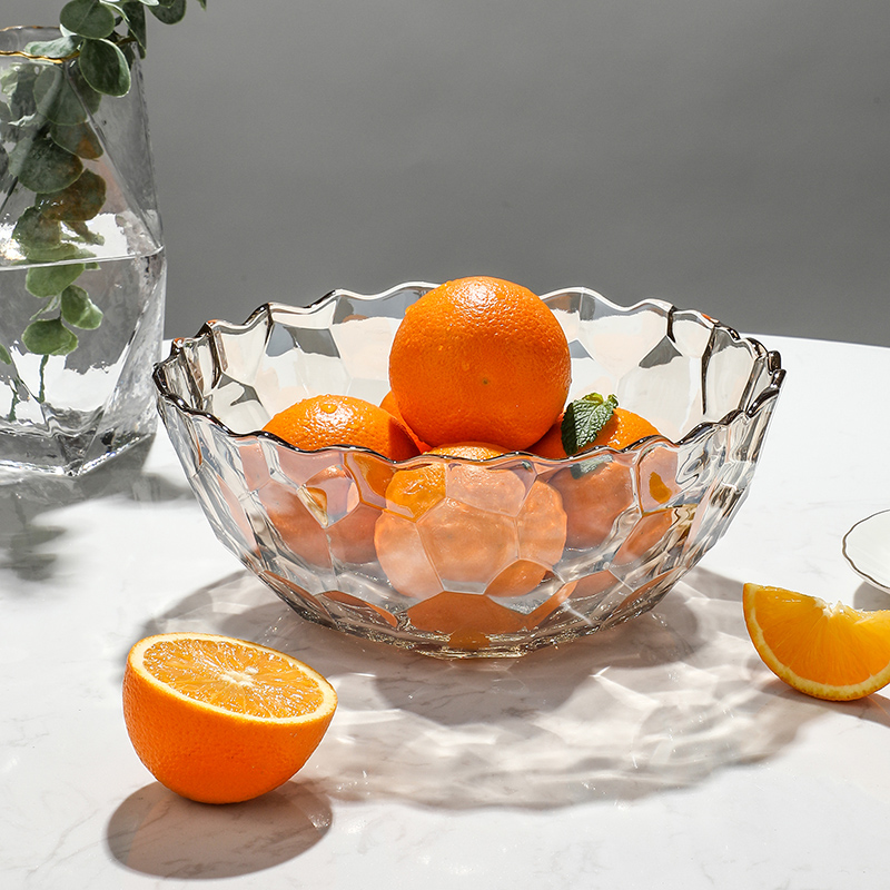 北欧水果盘家用客厅玻璃干果盘创意现代水果篮茶几果盘零食盘新款