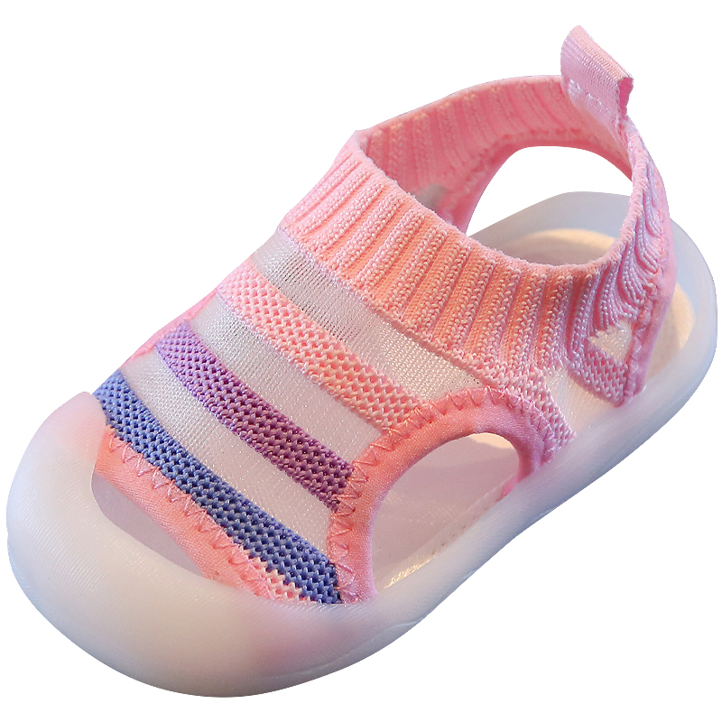 女宝宝鞋子婴儿凉鞋学步鞋夏季透气网面室内男童软底防滑0一1-3岁