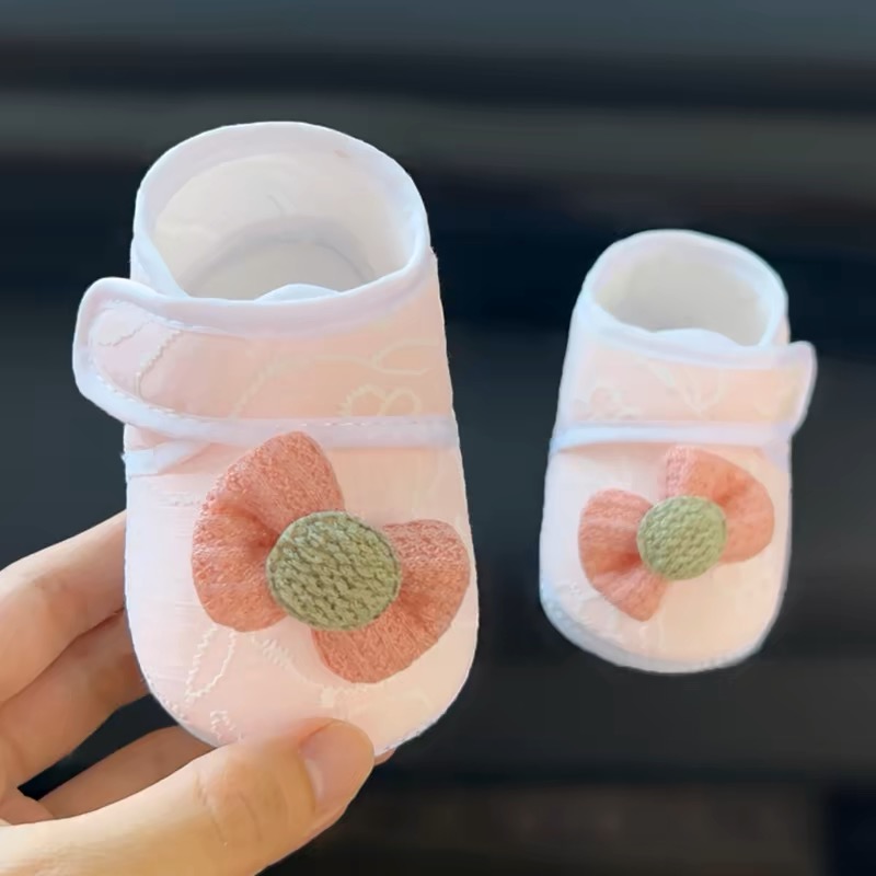 婴幼儿护脚软底鞋0-6月春夏宝宝步前鞋初生幼儿鞋子防掉3个月防滑