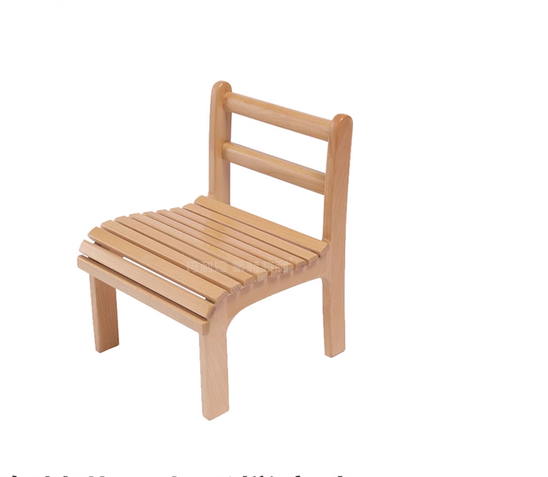 幼儿园蒙氏儿童椅子榉木实木宝宝靠背板条椅蒙特梭利早教中心托育