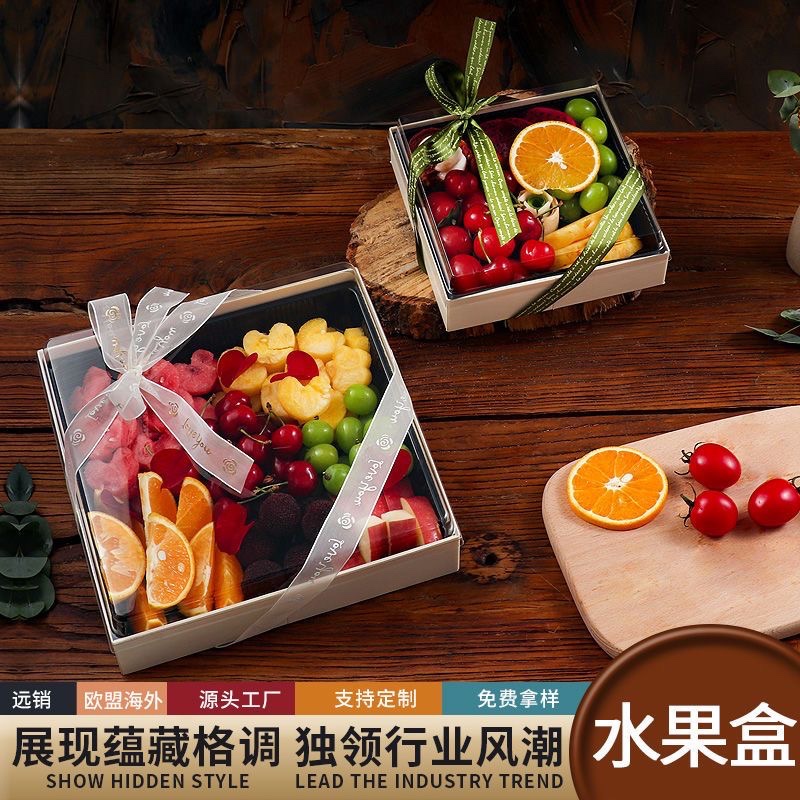 卡木龙木质一次性包装盒日式刺身寿司打包盒长方形打包盒三文鱼