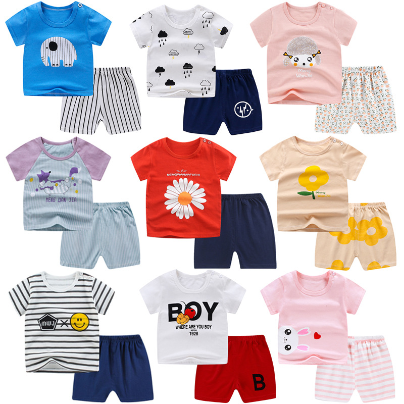 t-shirt pants kids children girl boy baby set clothes summer