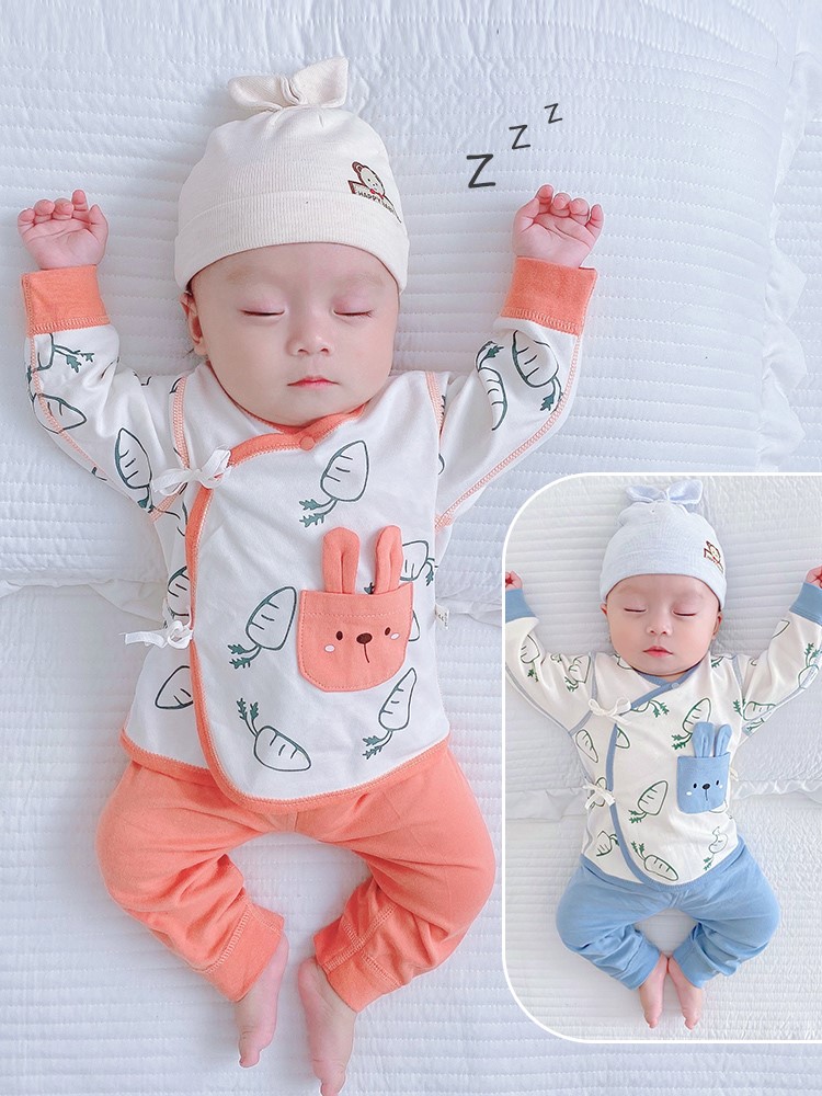 三个月婴儿衣服秋秋装新生儿套装纯棉秋冬贴身打底初生宝宝两件套