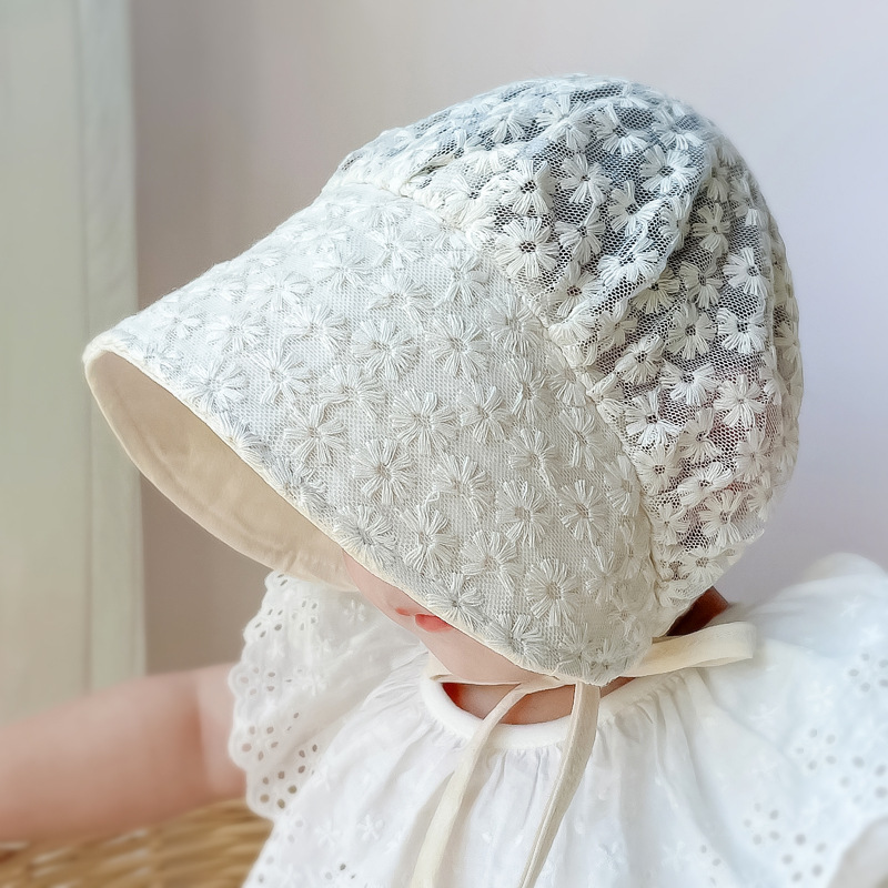 宝宝太阳帽女宝0一6月婴儿帽遮阳帽小月龄女款儿童外出帽子防晒帽