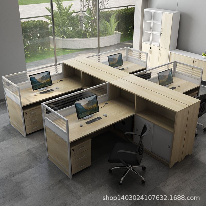 屏风隔断财务员工组合办公桌双人简约现代办公家具职员办公室桌椅