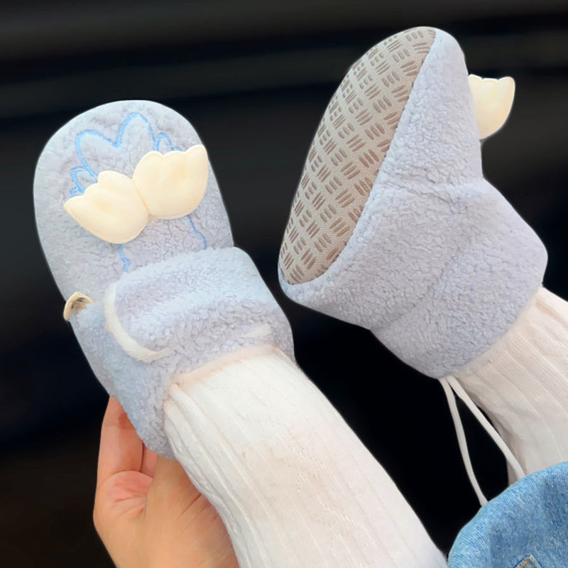 婴儿鞋袜棉鞋0-1岁男女宝宝冬季加绒加厚保暖不掉6到12个月学步鞋