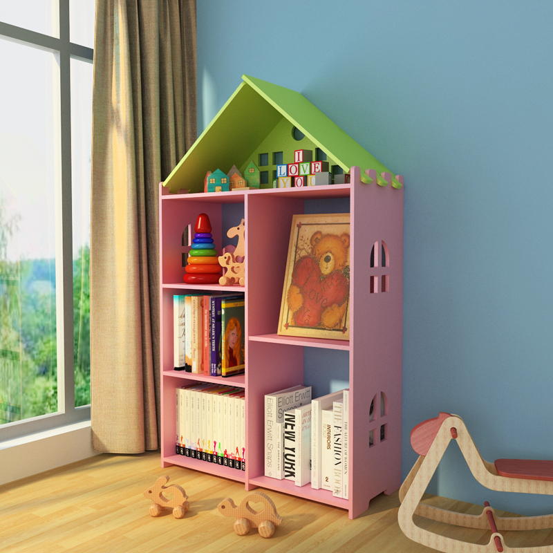儿童书架简约置物架创意绘本架装饰书橱落地多层宝宝家用简易收纳