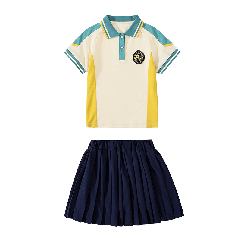 幼儿园夏季园服英伦风中小学生校服班服夏天短袖运动套装纯棉T恤