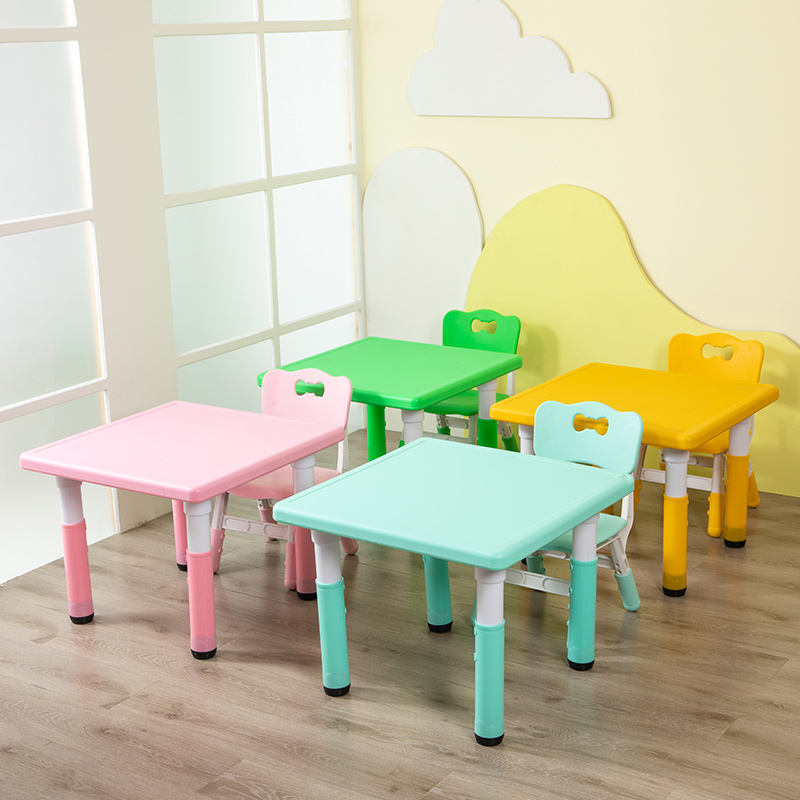 幼儿园桌椅儿童升降桌子套装宝宝玩具桌成套塑料学习家用小正方桌