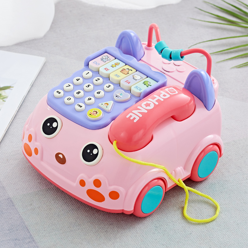 婴儿童仿真电话机玩具益智早教座机宝宝多功能音乐手机男女孩2岁3