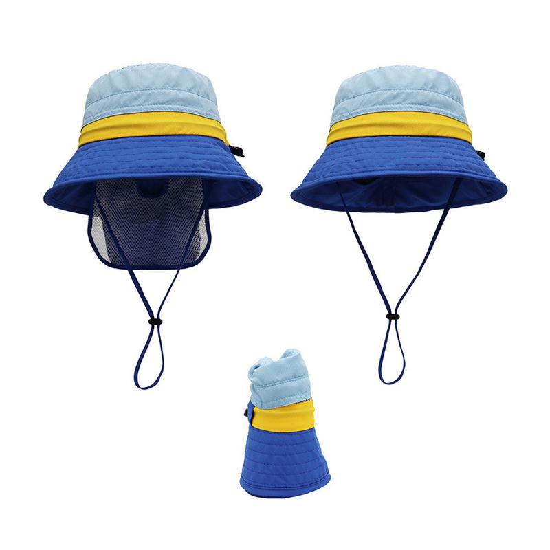 跨境新款护颈儿童女童盆帽防晒遮阳宝宝渔夫帽夏季婴儿帽一件新品