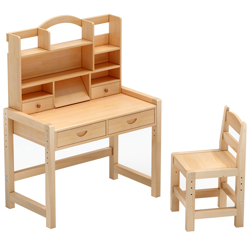 实木儿童学习桌小学生可升降写字桌椅套装小孩家用书桌简约课桌椅