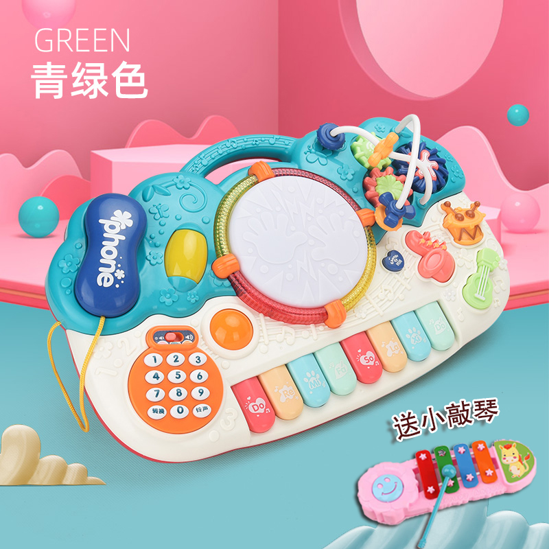 新款儿童电子琴宝宝益智玩具多功能电话机钢琴早教乐器音乐婴幼儿