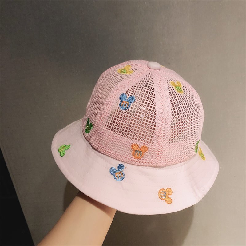 婴儿帽子夏季薄款网眼宝宝遮阳帽儿童防晒帽防紫外线太阳帽渔夫帽