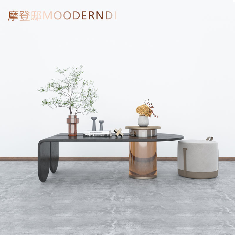 北欧风现代亚克力茶几极简创意艺术茶台小户型客厅家用置物桌矮桌