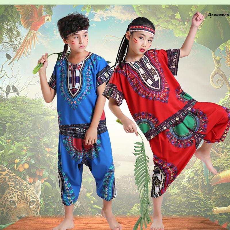 。非洲鼓演出服衣服61儿童节服装幼儿园六一表演服印第安人野人衣