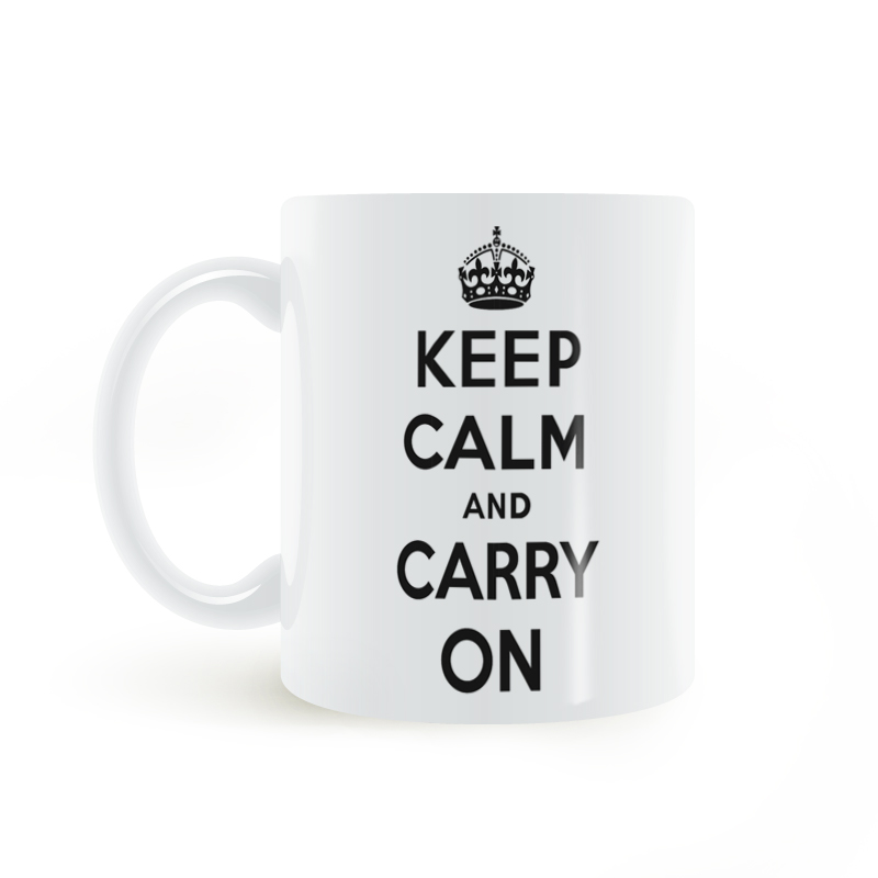 保持冷静继续前行陶瓷白色马克杯牛奶keep calm and carry on mug