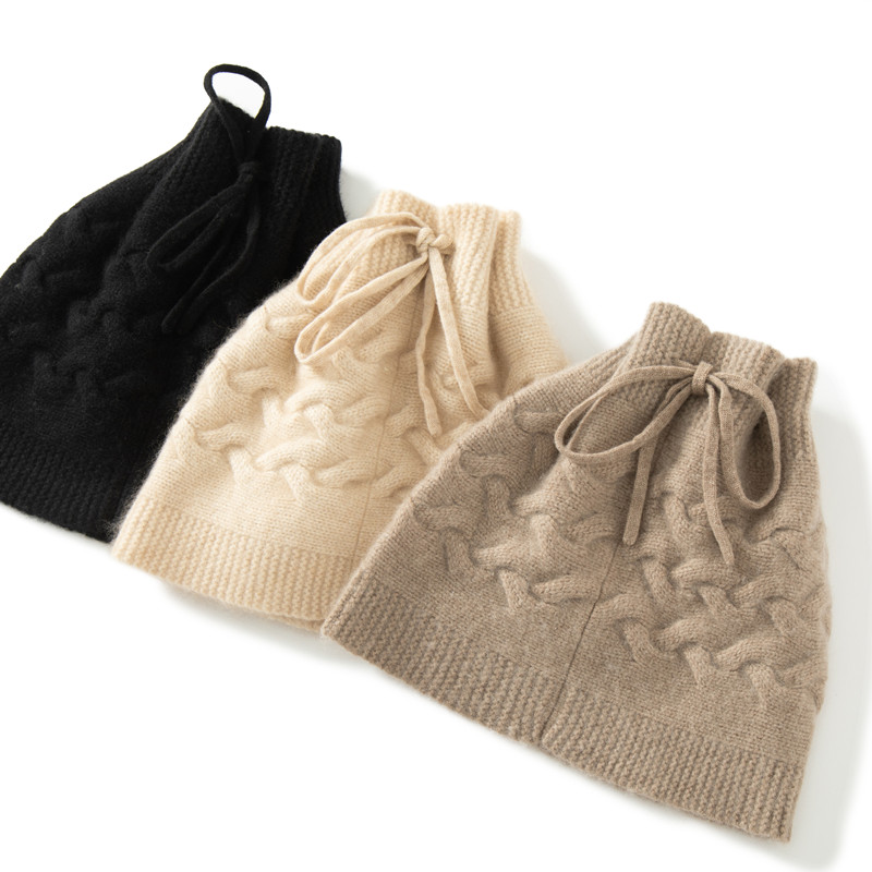 纯羊绒帽女包头帽子针织冬季青年保暖休闲两用气质新款围巾加厚