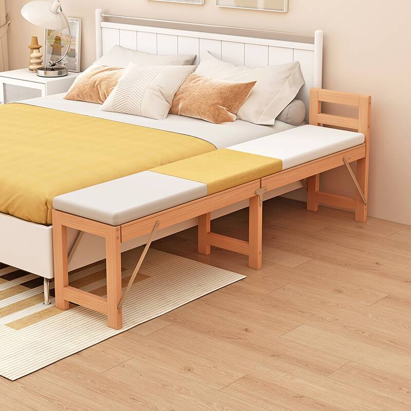 榉木折叠床儿童床带护栏小床婴儿男孩女孩拼接床边床加宽拼接大床