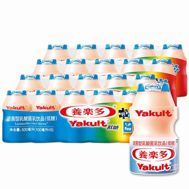 养乐多Yakult活性乳酸菌100ml瓶0脂肪低糖儿童饮品活菌型饮品新鲜