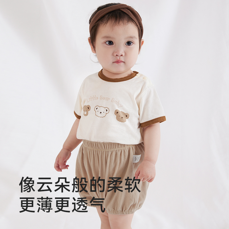 宝宝短袖套装男婴儿夏装女童洋气儿童衣服2023新款超萌休闲两件装