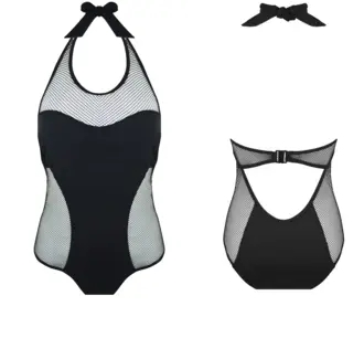 英国品牌Pour Moi黑色连体衣性感泳衣无钢圈无胸垫 Glamazon UK10