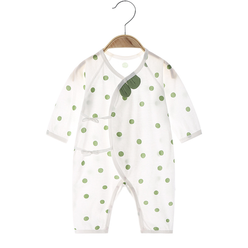 婴儿夏季连体衣新生儿衣服超薄纯棉哈衣爬服包屁衣0-3个月和尚服