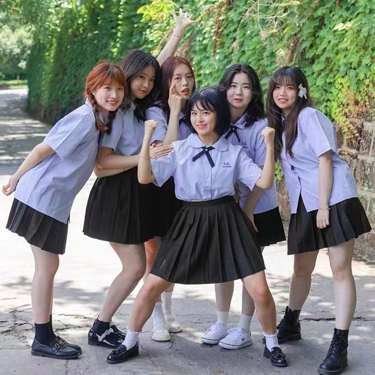 泰国校服泰式短袖学生装短裙禁忌女孩娜诺jk制服高中生毕业写真服