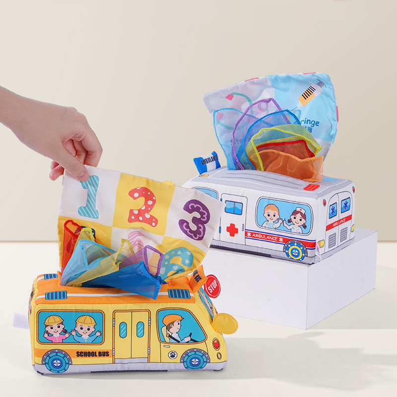 jollybaby婴幼儿玩具0一1岁益智早教六宝宝小月龄抽纸巾盒抽抽乐