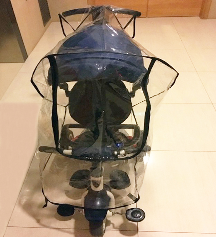 儿童三轮车防风防雨罩通用保暖婴儿车脚踏推车挡风罩雨衣配件无味