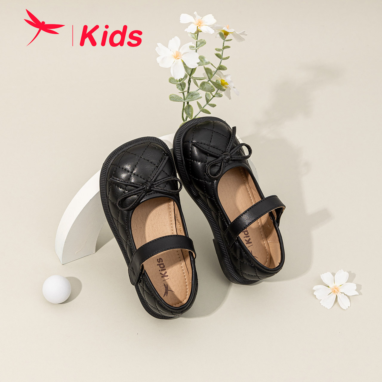红蜻蜓女童鞋春季新款校园黑色演出小皮鞋软底舒适透气休闲单鞋子