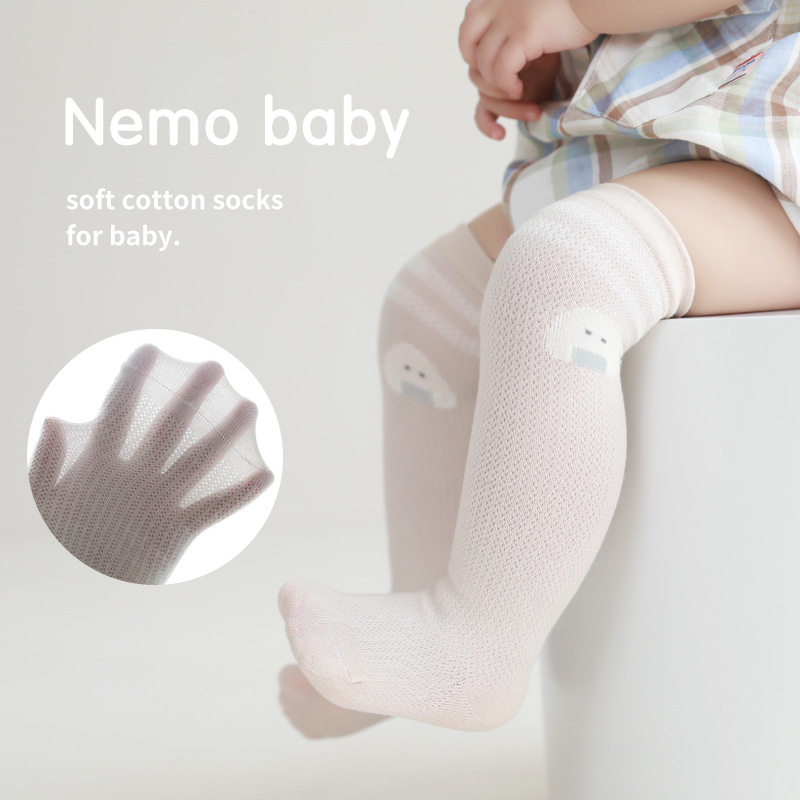 2022夏季新款婴儿袜子新生儿松口无骨中筒袜男女宝宝袜防蚊长筒袜