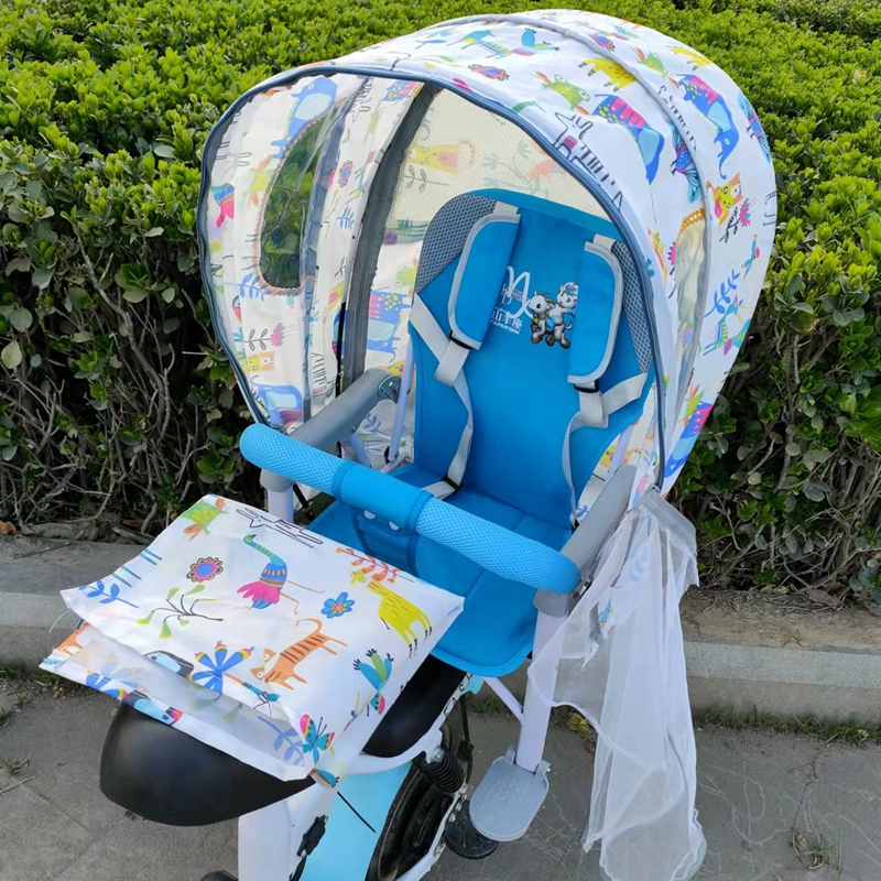 自行车儿童座椅雨棚后置宝宝电动车可折叠后坐椅加棉遮阳雨篷包邮