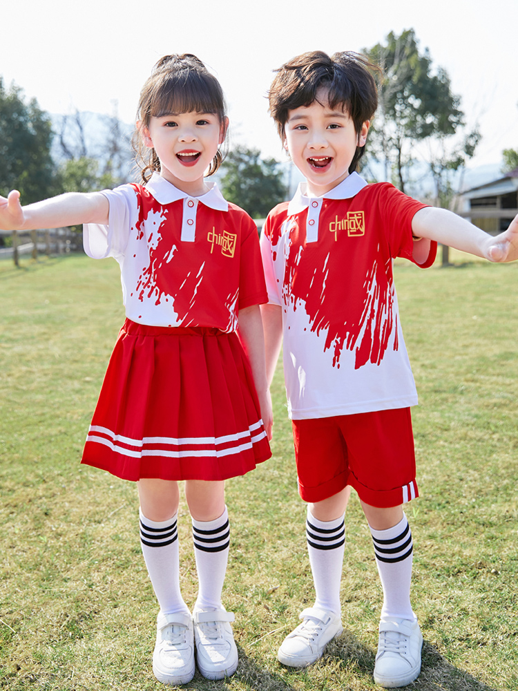 儿童啦啦队演出服中国风合唱服幼儿园班服园服小学生运动会表演服