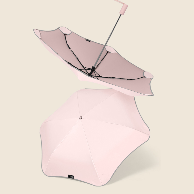正品GM圆角伞女士自动折叠太阳伞防晒防紫外线黑胶遮阳晴雨两用潮