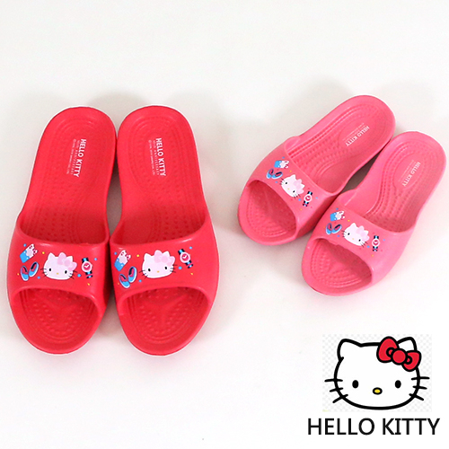 Hello Kitty凯蒂猫室内室外浴室万用抗滑EVA超轻拖鞋粉红色/红色