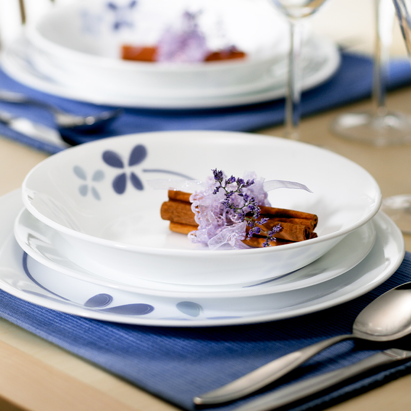 CORELLE康宁餐具美国进口耐热玻璃汤碗盘子紫色幸运草高颜值饭碗