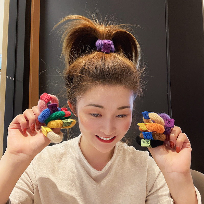 韩国粗皮套女头绳彩色发圈高弹力皮筋马尾扎头发橡皮筋发绳儿童