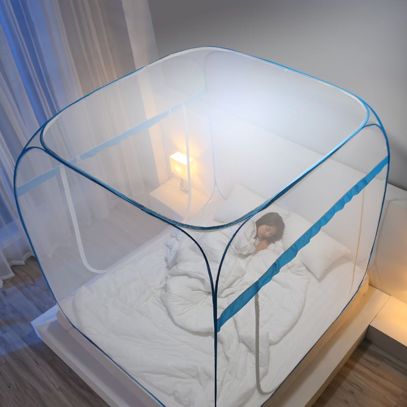 蒙古包床上蚊帐1.2米床家用免安装可折叠简约1.5m/1.8m床防摔儿童