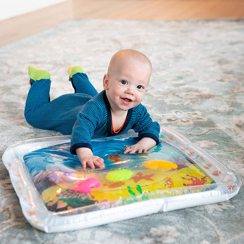 宝宝学爬神器婴儿爬行引导玩具家用BB拍水垫小孩训练防摔充气早教