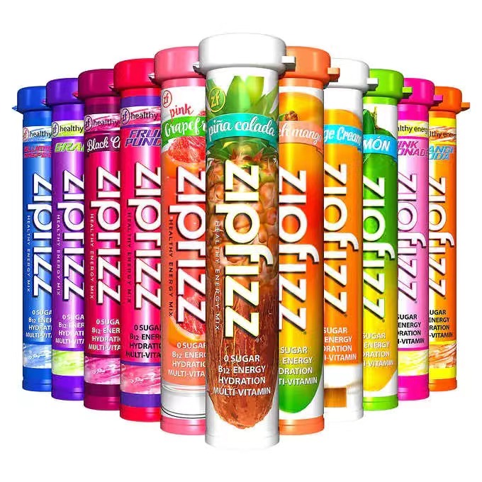 美国直邮Zipfizz 多种维生素能量电解质粉质饮料混合物30 管