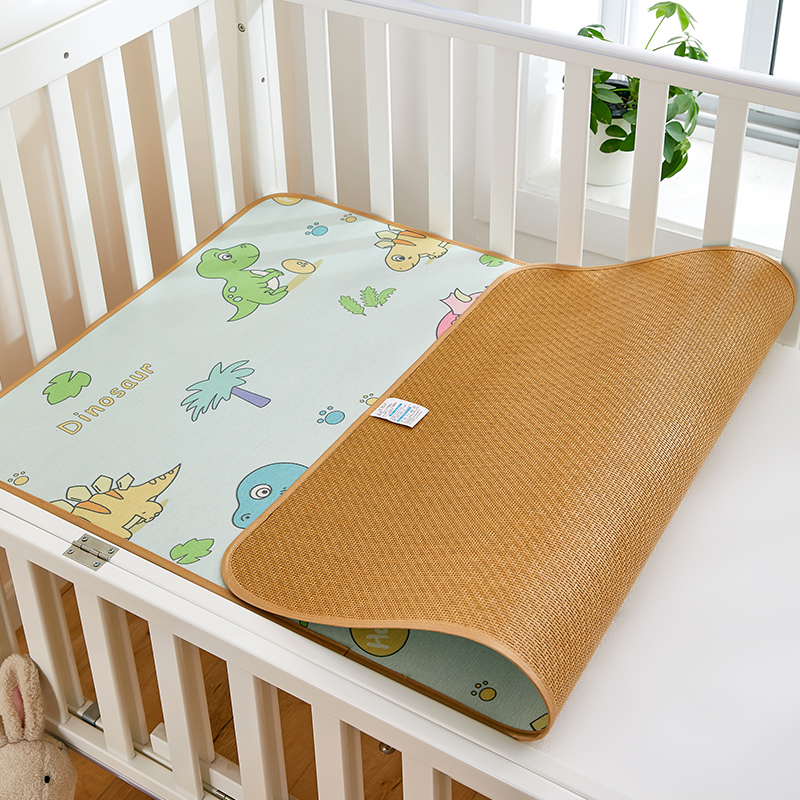 婴儿凉席幼儿园儿童床专用午睡藤席宝宝冰丝席子夏季小草席可定制