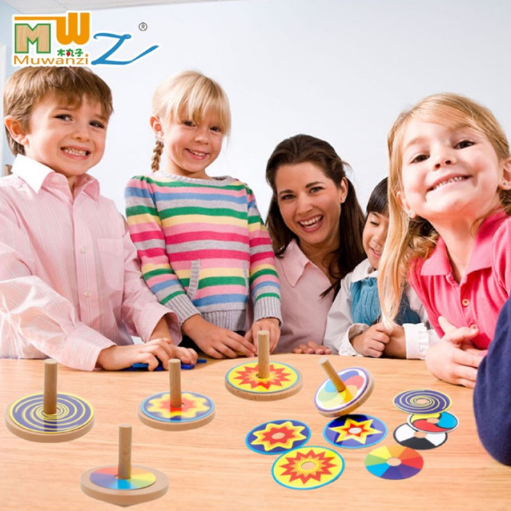 儿童木质创意玩具百变陀螺幼儿园益智区游戏互动玩教具