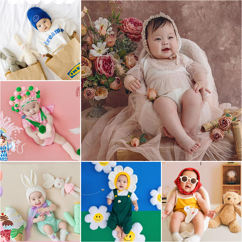 在家拍百天照出租赁儿童新生儿宝宝主题服装道具拍照摄影满月百日