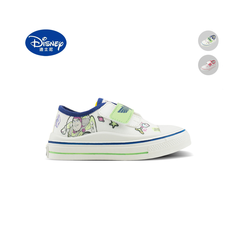 迪士尼2023春秋季男童新款儿童帆布鞋子女童卡通板鞋中大童休闲鞋